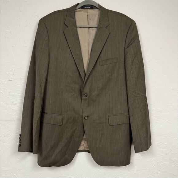 Boss Hugo Boss Brown Mens 2 Button Closure Blazer Suit Jacket Mens 46R Career - Picture 1 of 13